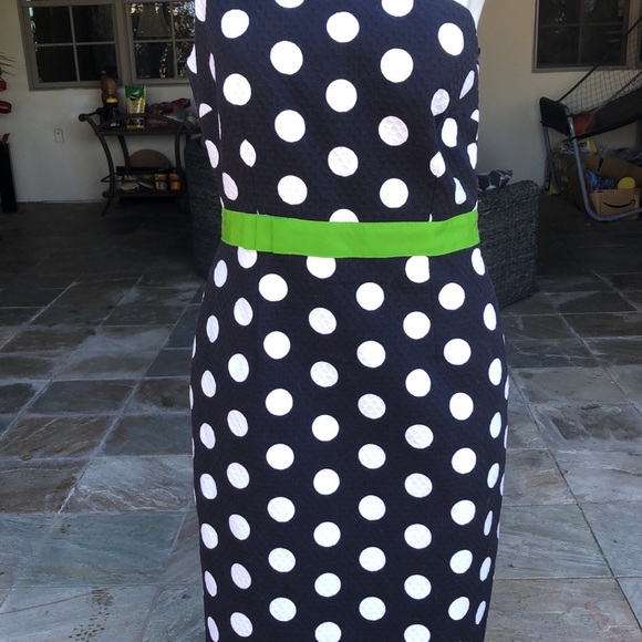 DAVID MEISTER -NWT-POLKA DOT ONE SHOULDER DRESS BLACK WHITE 6 - Picture 4 of 14